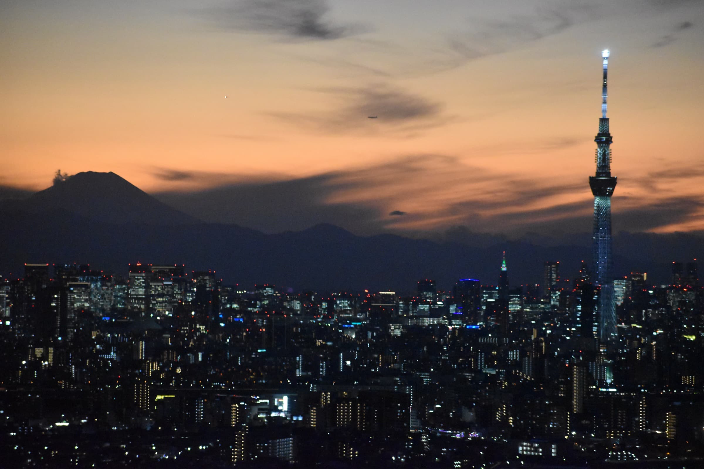 Tokyo skyline at dusk